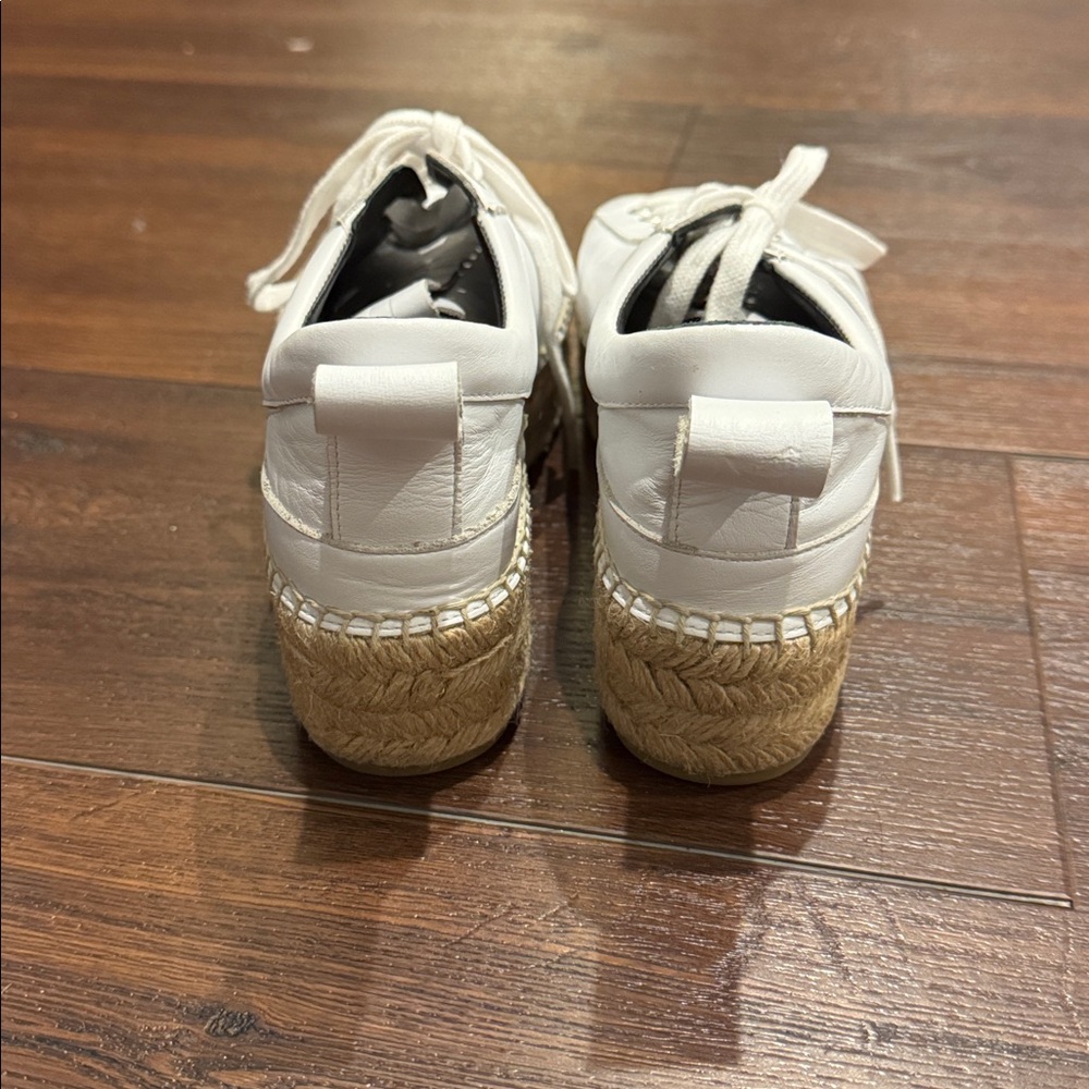 Alexander McQueen White Leather braided Espadrille Sneakers, never worn. - Picture 3 of 8